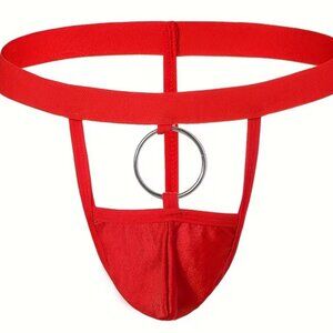 Ring Pouch Pants, Wide-Band Webbing G-String One Size Metal Ring